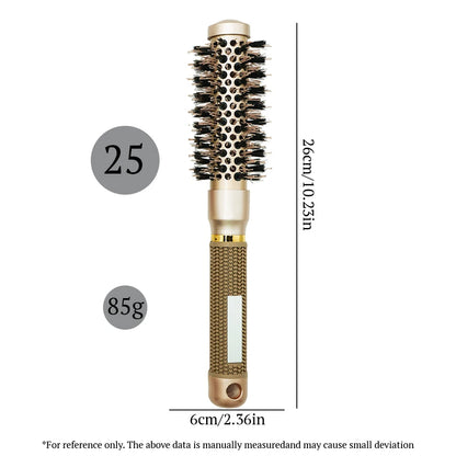 Aluminum Tube Round Barrel Hair Curling Brush Anti Static Round Rolling Brush Pro Barber Hair Rolling Brush Salon Styling Tools