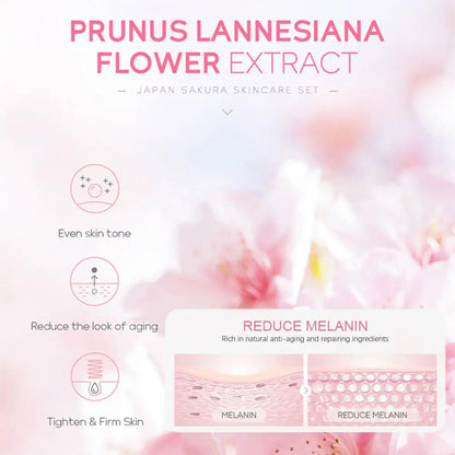 5/3pcs/Set Sakura Skin Care Sets Face Cream Serum Toner Facial Cleanser Sunscreen Eye Cream Gift Box Face Skin Care Set Product