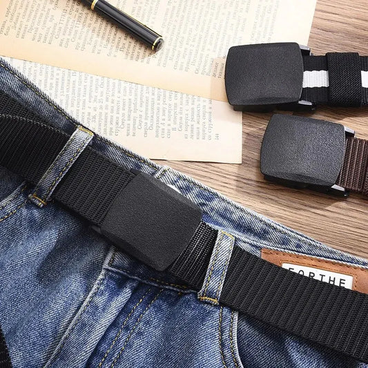 Men's Belt Outdoor Casual Canvas Belt Metal Free Training Nylon Tactical Belt Wi