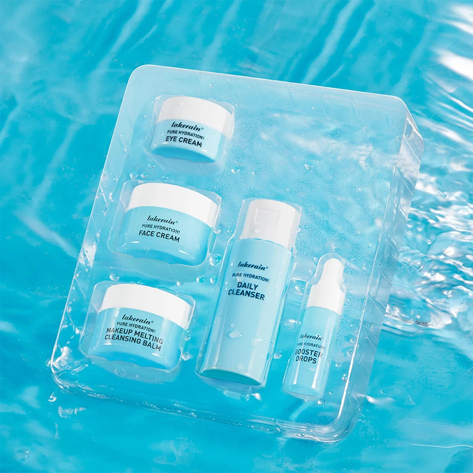 Skincare Mini Kit Cleanser Makeup Remover Moisturiser & Eye Cream For Hydrating Skin Airplane-Friendly Sizes Skincare Set