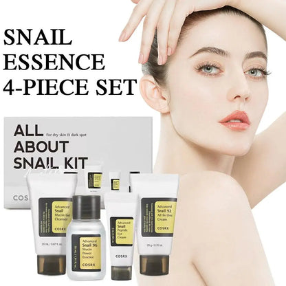 Advanced Snail 96 Mucin Skincare Set Travel Outfit Snail Essence/Cream/Cleanser/Eye Cream Korean Cosmetic Travel SkinCare Set 4p