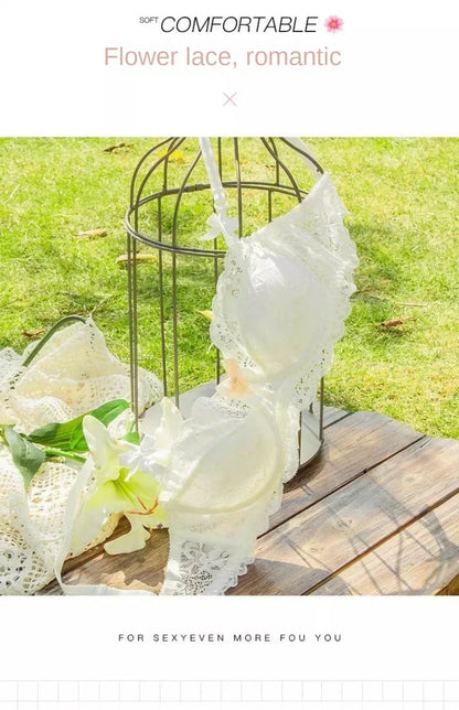 MOYISU French Romantic Lace Comfortable Breathable Sexy Tushy Slim Bra Collection Pure Desire Girls Super Beautiful Underwear SE