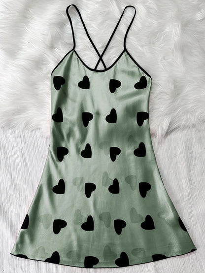 Summer new sexy printed round-neck halter dress for casual and comfortable women's pajamas