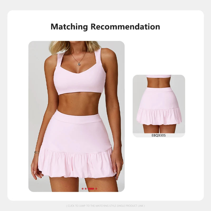 Hearuisavy Breathable Sports Bra Double Shoulder Straps Workout Top For Women Anti-sweat Fitness Top Push up Running Yoga Bra