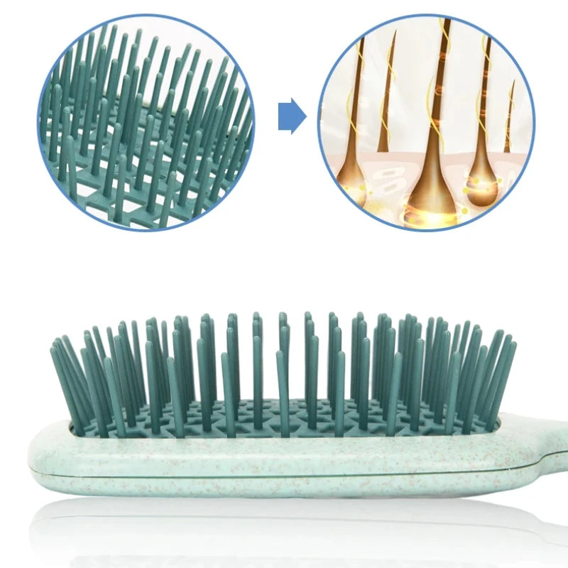 1pc Wide Teeth Air Cushion Combs Salon Scalp Massage Hair Brush Wheat Straw Environmental Protection Hair Brush DIY Styling Tool