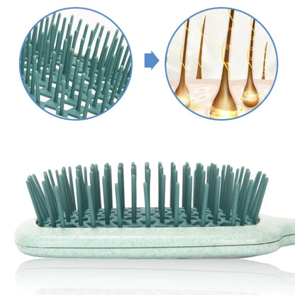 1pc Wide Teeth Air Cushion Combs Salon Scalp Massage Hair Brush Wheat Straw Environmental Protection Hair Brush DIY Styling Tool