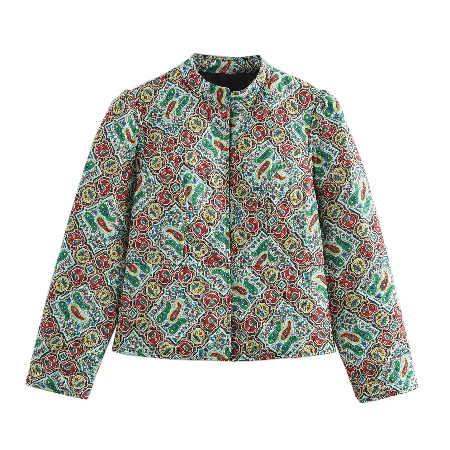 2025 New Women's Clothing: European and American Style Fashionable Casual Simple Versatile Early Autumn Printed Cotton Coat