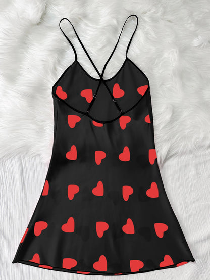 Summer new sexy printed round-neck halter dress for casual and comfortable women's pajamas