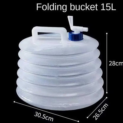 1 Outdoor Folding Bucket Car Kettle Car Shrink Portable Water Storage Tank Water Bag With Faucet Household Water Storage Bucket