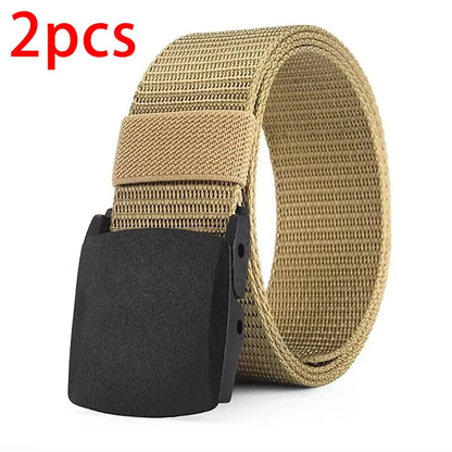 Men's Belt Outdoor Casual Canvas Belt Metal Free Training Nylon Tactical Belt Wi