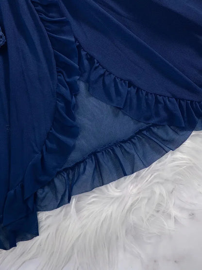 A Set Of Tulle Ultra Sexy Nightgown V-neck Bra Open Sleep Skirt Night Erotic Dress Woman Sheer Pajamas Lingerie Pants Luxury kit