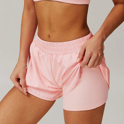 Yoga Shorts for Women Pocket Naked Quick Drying Sports Shorts Fitness Yoga Pants Two Pieces Of Shorts Hip Lifting Running Shorts