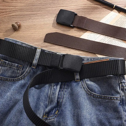 Men's Belt Outdoor Casual Canvas Belt Metal Free Training Nylon Tactical Belt Wi