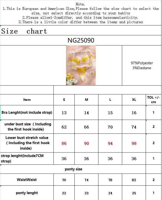 Ladies' youthful and beautiful yellow daisy summer semi transparent embroidered underwear, cute and sweet style, adjustable shou