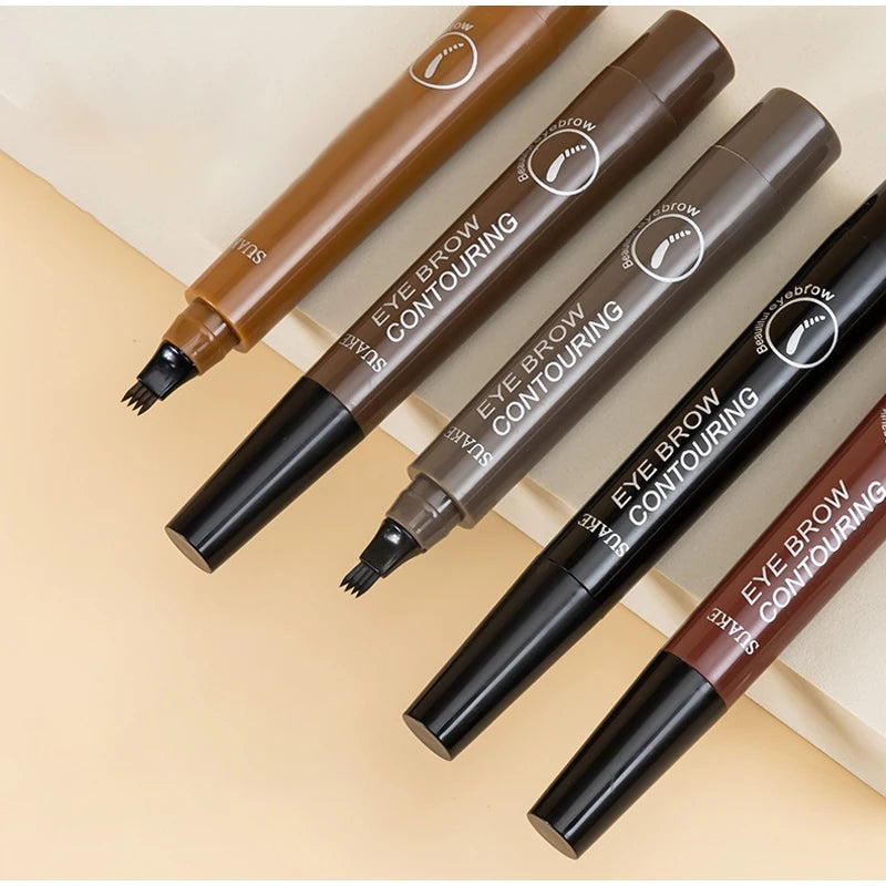 4 Forks Eyebrow Pencil Waterproof Long-lasting Natural Tint Brows Makeup Anti-smudge Non-fading Easy To Draw Eyebrow Cosmetic