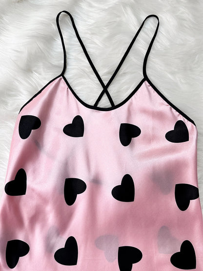 Summer new sexy printed round-neck halter dress for casual and comfortable women's pajamas