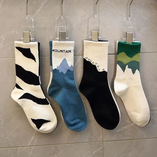 4 Pairs Of Fashionable And Soft AB Socks, Comfortable And Breathable Men's And W