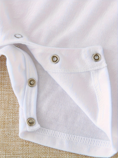 Adorable I LOVE My Big Sister Letter Print Summer Short Sleeve Quadrangle Jumpsuit Bodysuit - Soft, Comfortable & Breathable Baby Clothes - Perfect Pregnancy Gifts for Proud Big Sisters