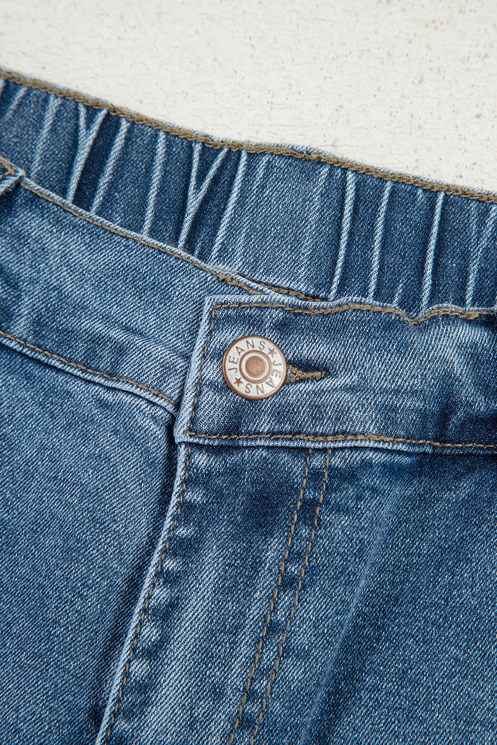 Stone Blue Star Patchwork Cropped Wide Leg High Waist Jeans