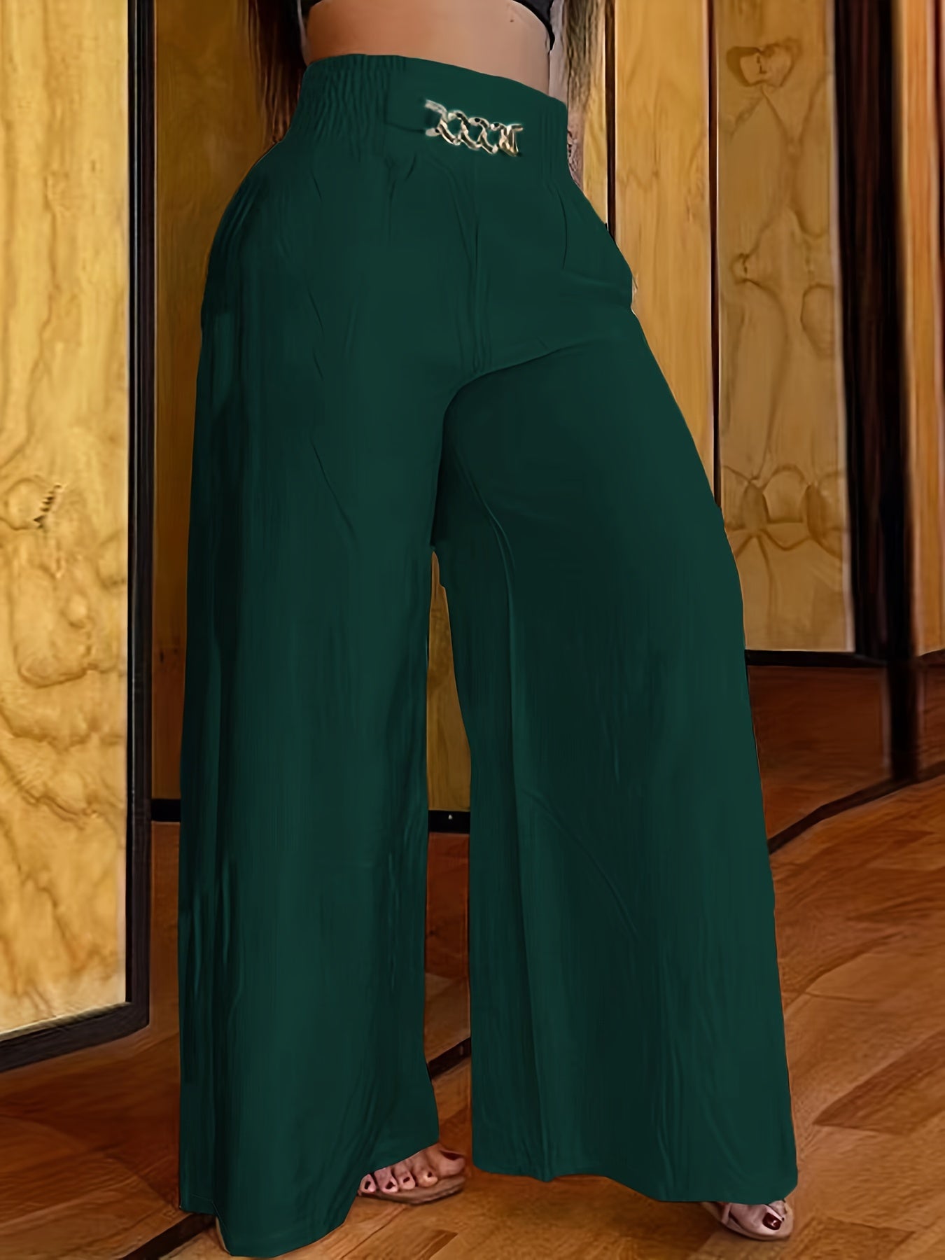 Abstract Face Print Pants, Casual Wide Leg High Waist Pants, Women's Clothing