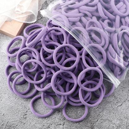 50pcs/Set Women   Basic Hair Bands 4cm Simple Solid Colors Elastic Headband Hair Ropes Ties Hair Accessories Ponytail Holder