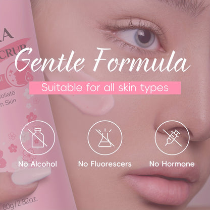 LAIKOU Sakura Facial Cleansing & Moisturizing 15pcs/Set, with 5pcs Sleeping Mask, 5pcs Lip Mask, 50g Facial Wash, 80g Facial Scrub, Cute Hairband & Cleansing Brush, Gently Clean Skin, Free Gift Of Aloe Vera Foundation, Full O