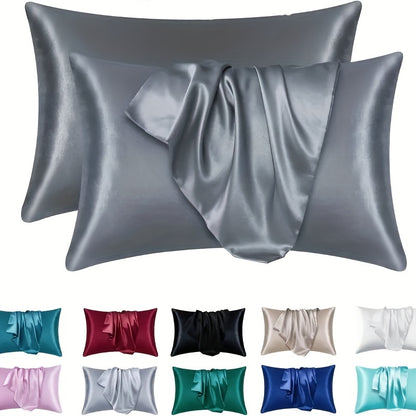 Luxurious Silky Soft Pillowcase - Breathable, Skin-Friendly Cooling Feel, Solid Color With Envelope Closure - Machine Washable