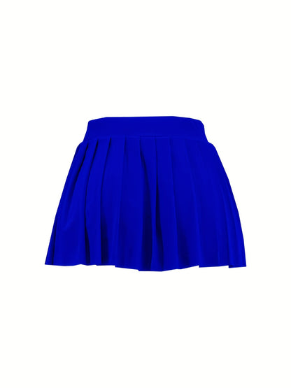 [Bright Pink Skirt] Sexy Summer Bright Pink High-Waisted Pleated Mini Skirt | Stretchy & Machine Washable | Perfect for Casual or Party Outfits for Women