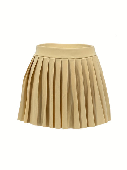 [Bright Pink Skirt] Sexy Summer Bright Pink High-Waisted Pleated Mini Skirt | Stretchy & Machine Washable | Perfect for Casual or Party Outfits for Women