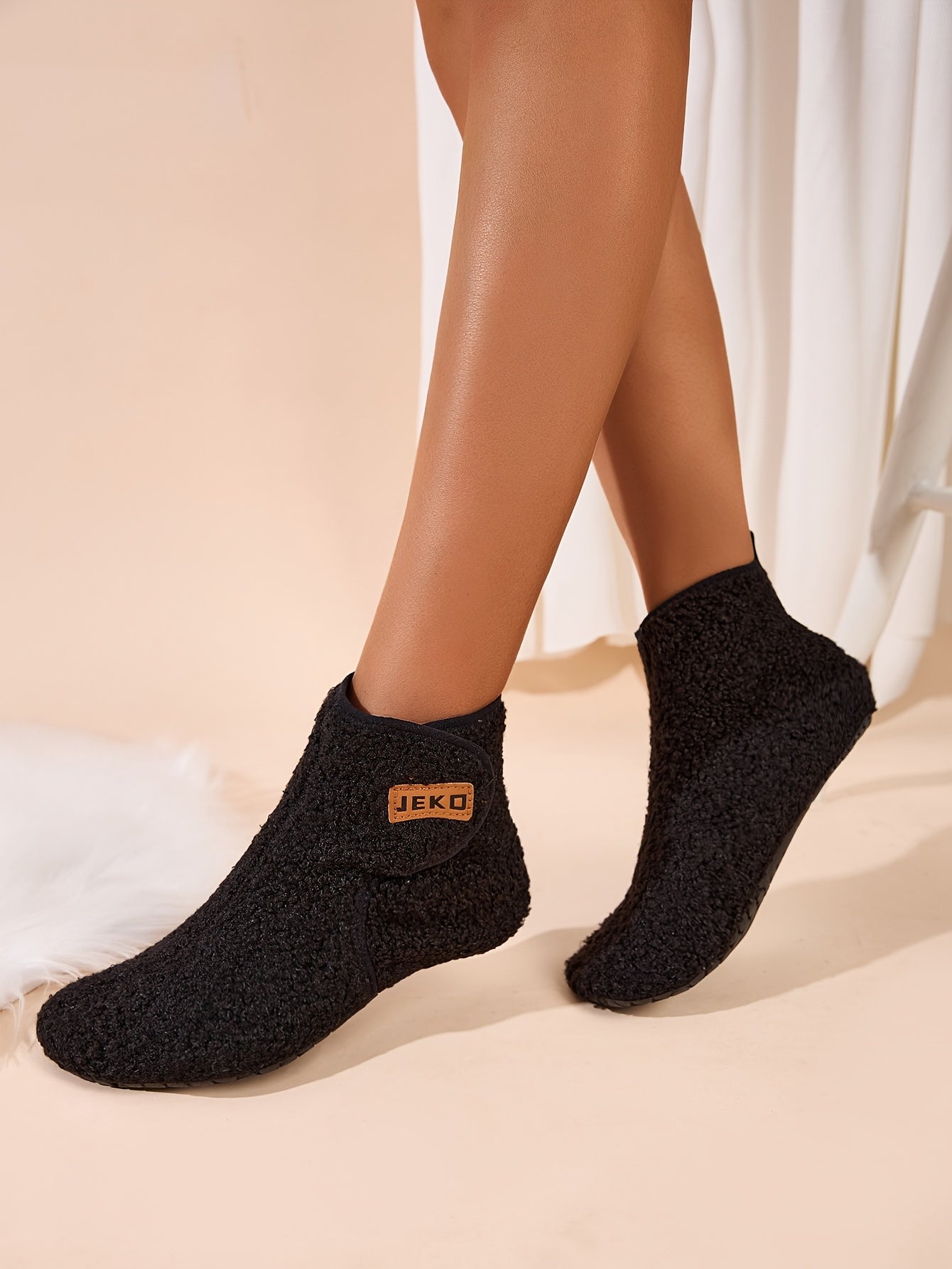 Women's Winter Warm Slip-On Slippers with Closure - Soft Fabric Indoor/Outdoor House Shoes, Non-Slip Rubber Sole & Plush Lining for Cozy Comfort, Light Blue, Indoor Slippers, Home Comfort, Simple Style, Comfortable Fit, Home