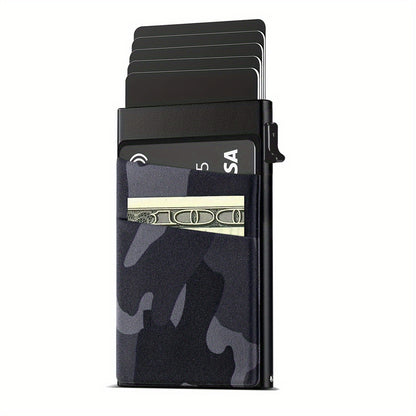 RFID-Secure Aluminum Credit Card Holder - Pop-Up Access, Slim & Lightweight - Perfect Gift for Men