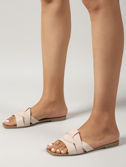 2025 New Arrival Women's Casual Sandals - Lightweight, Comfortable, Open-Toe Slip-Ons for Beach & Outdoor, Golden, Nude, White, Black