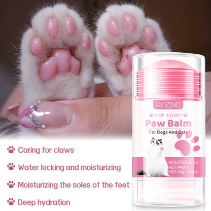 ROZINO Cat Paw Balm - 40g Natural Moisturizing & Repairing Pet Foot Care Stick, Portable, Non-Greasy Formula with Fresh Scent