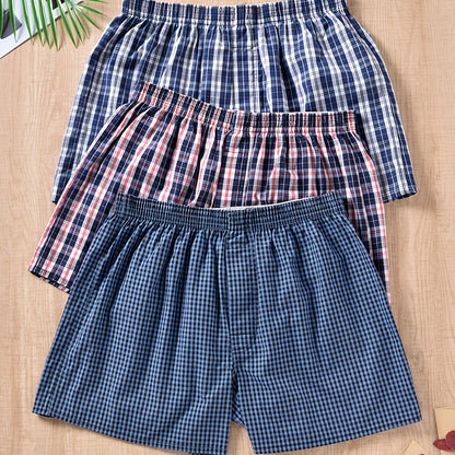 3pcs Men's Vibrant Multicolor Arrow Print Loose-Fit Boxer Shorts - Breathable 100% Cotton Fabric, Ultra-Comfortable, Soft, and Durable Underwear Briefs for Everyday Wear