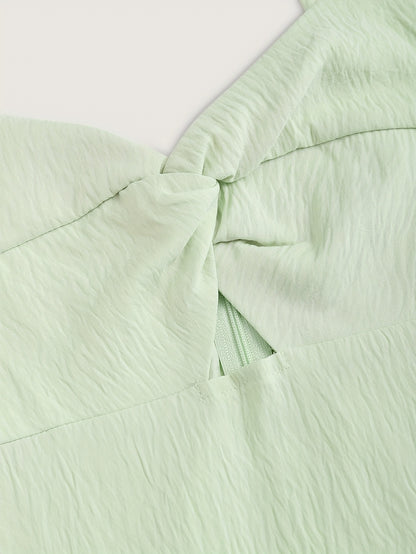 Elegant Bowknot Romper with Tie Waist - Chic Solid Color, V-Neck, Sleeveless Jumpsuit for Women - Perfect for Vacation, Parties & Casual Outfits, Vacation Dress | Bowknot Design | Twist Detail, Bowknot Jumpsuit