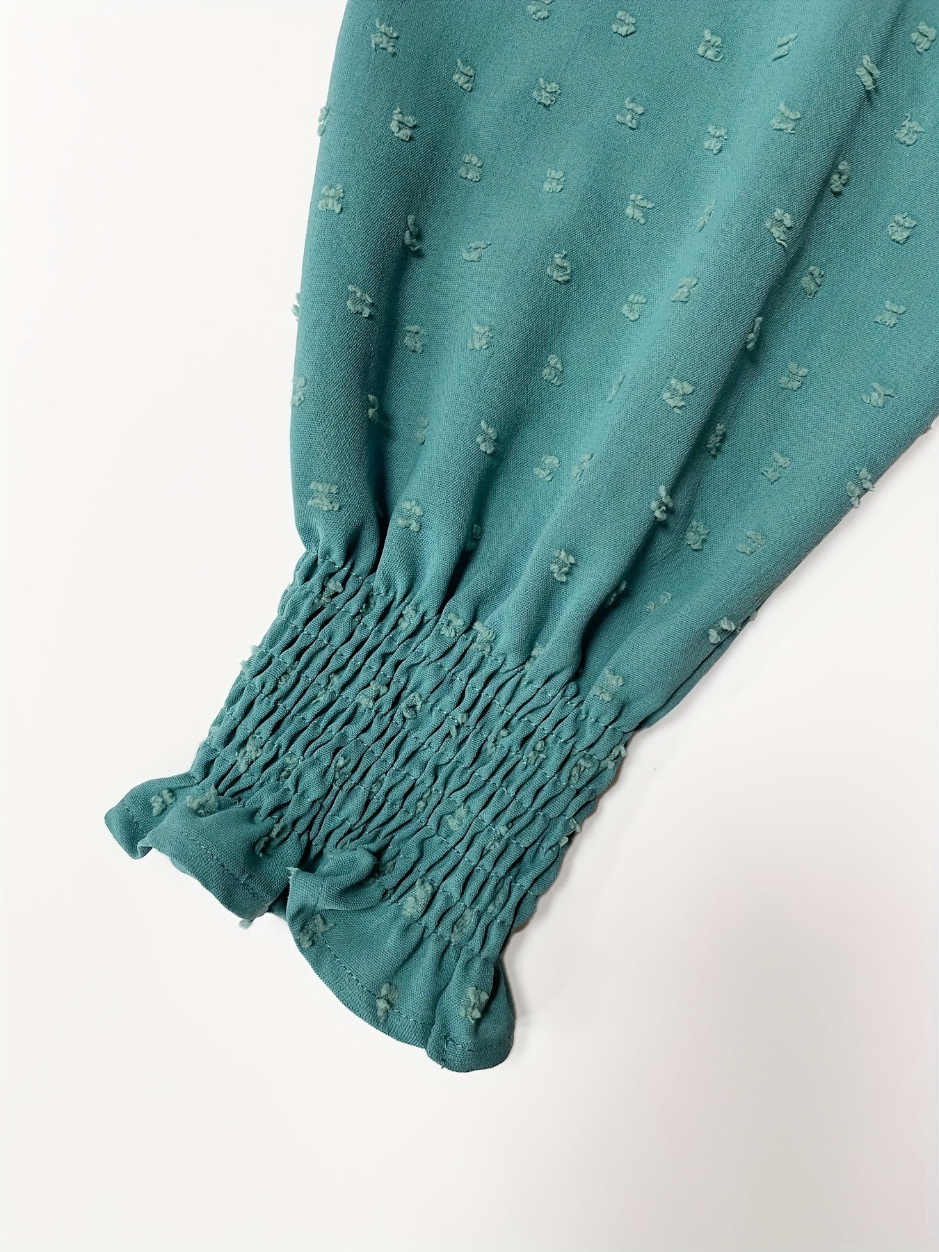 Stylish Plus Size Teal V-Neck Blouse with Lace Detailing - Lightweight Polyester Blend for Spring/Summer - Machine Washable Casual Shirt