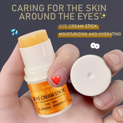 Turmeric Vitamin C Eye Cream Stick, Infused with The Essence of Turmeric And Vitamin C, Revitalizes The Skin Around The Eyes, Making Them Appear Brighter And More Vibrant, Radiating Youthful Energy.
