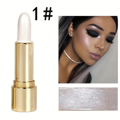 3D Highlighting & Contouring Stick, Side Shadow Face Concealer Stick, Eye Brightening Swivel Stick, Small Golden Tube Pearly Glitter Concealer Stick, Makeup For All Skin Tones For Music Festival