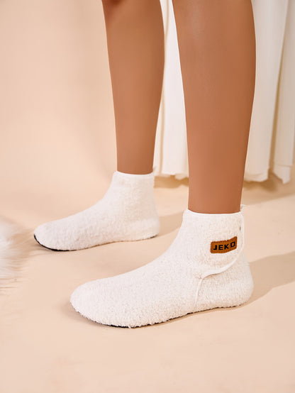 Women's Winter Warm Slip-On Slippers with Closure - Soft Fabric Indoor/Outdoor House Shoes, Non-Slip Rubber Sole & Plush Lining for Cozy Comfort, Light Blue, Indoor Slippers, Home Comfort, Simple Style, Comfortable Fit, Home