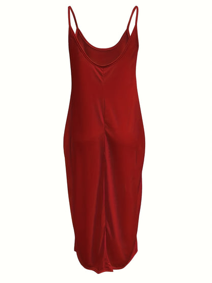 Faith Print Backless Dress, Casual Spaghetti Strap V Neck Loose Dress, Women's Clothing