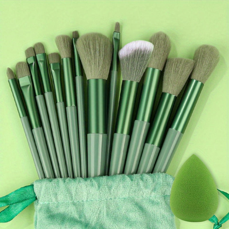 13PCS Soft Fluffy Makeup Brushes Set With Makeup Sponge For Cosmetics Foundation Blush Powder Eyeshadow Kabuki Blending Makeup Brush Beauty Tool
