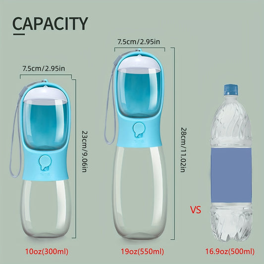 Portable Dog Water Bottle with Food Container - Large Capacity Outdoor Water Dispenser for Dogs, Puppies, and Cats - Perfect for Walking, Hiking, and Travel - Keep Your Pet Hydrated and Nourished on the Go