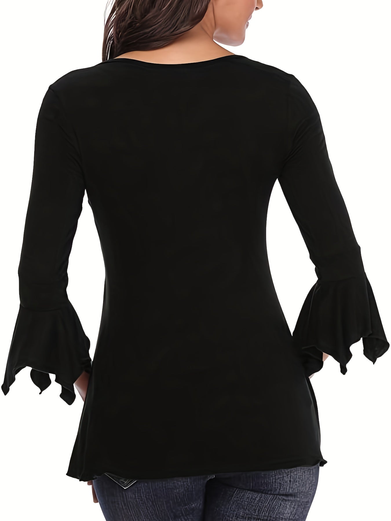 [Women's Casual Blouse] Lightweight Women's Casual Solid Color Blouse | Regular Fit Flat Henley Neck with Ruched Detail | Spring/Summer/Fall Fabric