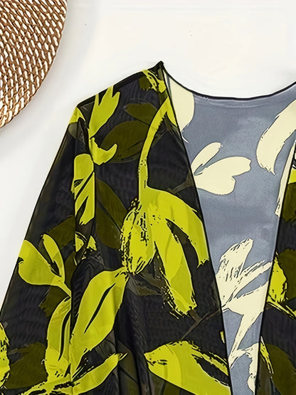 New European and American split swimsuit for women, fashionable hard cup steel support three-piece bikini, cross-border sunscreen mesh foreign trade swimsuit biki