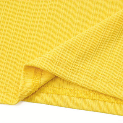 Women's Summer 2023 Fashion Casual Knit Sleeveless Crew Neck Bodycon Pencil Dress, Polyester 95% Spandex 5%, Solid Color Long Length Skinny Fit