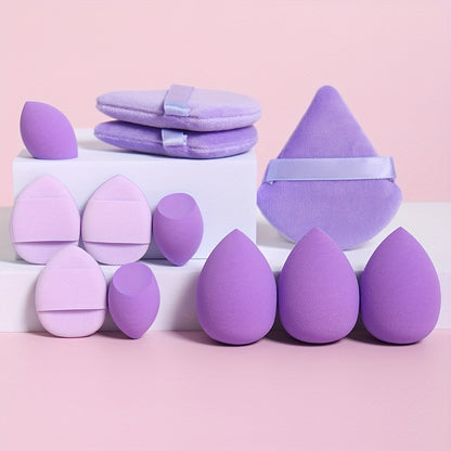 12-Piece Multi-functional Makeup Sponge Puff Set, Flawless Blending For Liquids, Creams & Powders, Latex-Free, Dry & Wet Dual-Use Foundation, Contouring & Highlighting Sponges With Mini Cushion Puffs For All Skin Types