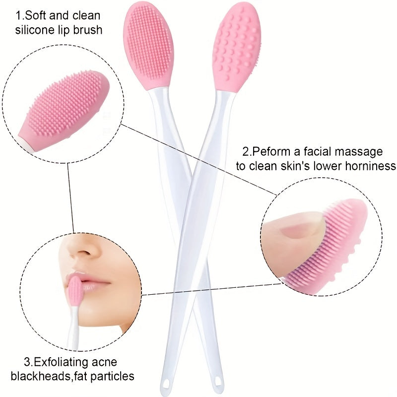 1pc/2pcs Silicone Skin Care Wash Brush | Exfoliating Nose Clean Tool with Replacement Head, Unscented for All Skin Types