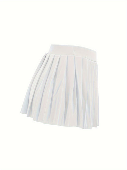 [Bright Pink Skirt] Sexy Summer Bright Pink High-Waisted Pleated Mini Skirt | Stretchy & Machine Washable | Perfect for Casual or Party Outfits for Women