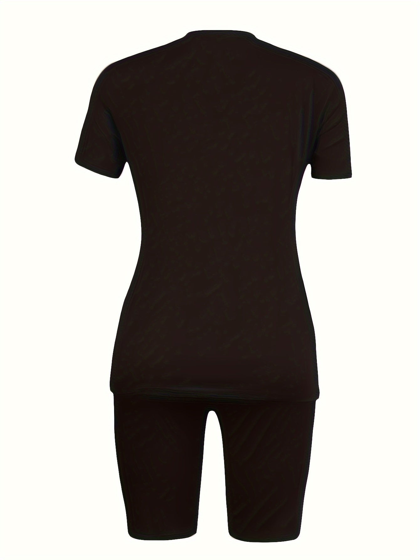 23 Number Print Two-Piece Outfit - Casual Short Sleeve T-Shirt & Biker Shorts Set - Comfortable, Relaxed Fit, Soft Fabric, Summer Essentials for Women