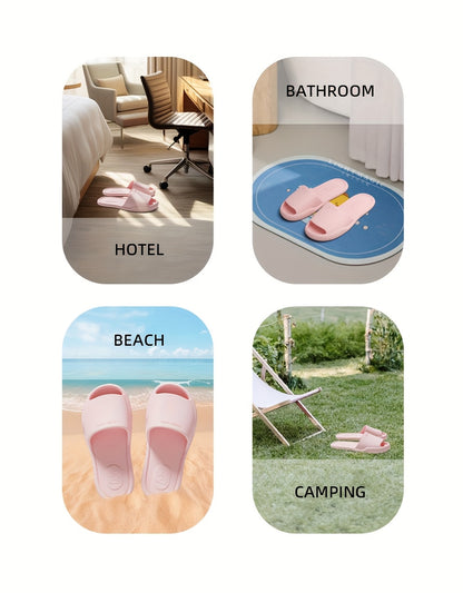 Unisex Breathable, Non-Slip, Foldable EVA Slippers with a Minimalist Round Toe Design, Suitable for Indoor Home Use for Both Men And Women, Ideal for All Seasons, Travel, And Everyday Wear.